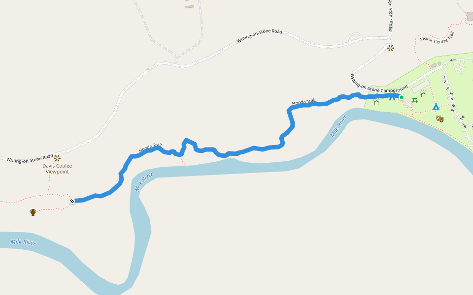 Hoodo Trail walking route map in Aden