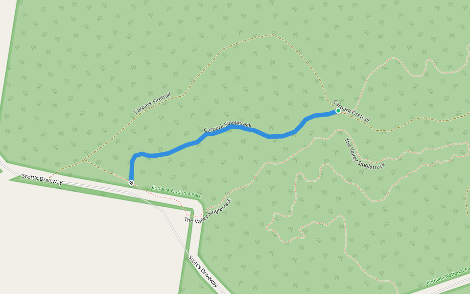 Carpark Singletrack walking route map in Cootamundra