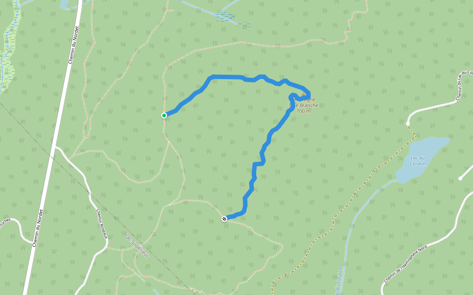 Circuit du Sommet walking route map in Lac-Supérieur