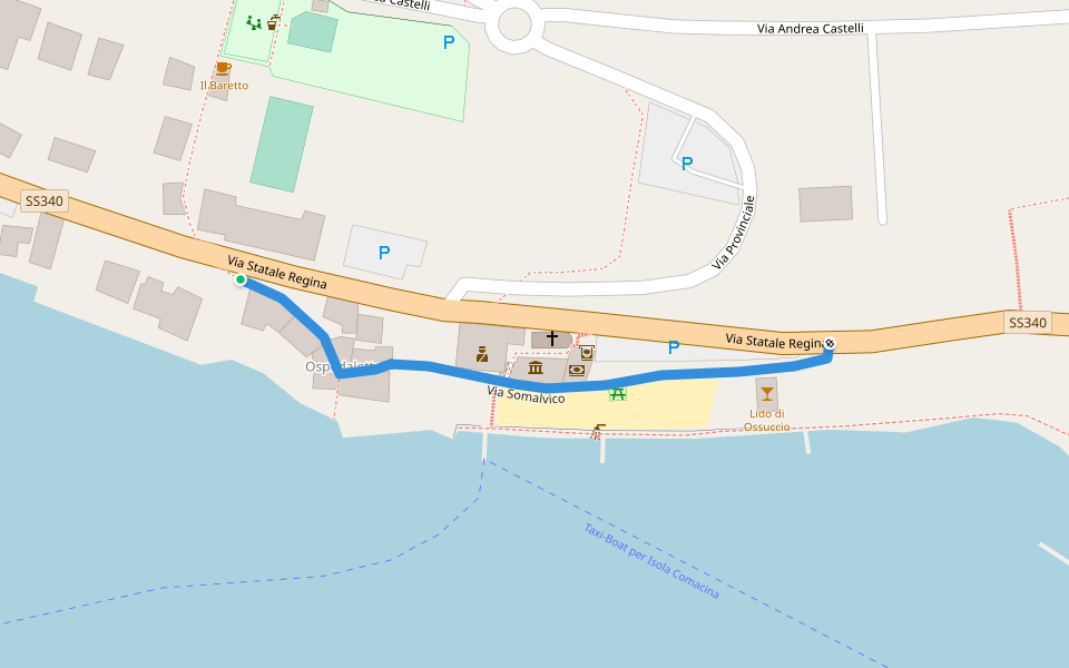 Via Somalvico walking route map in Ossuccio