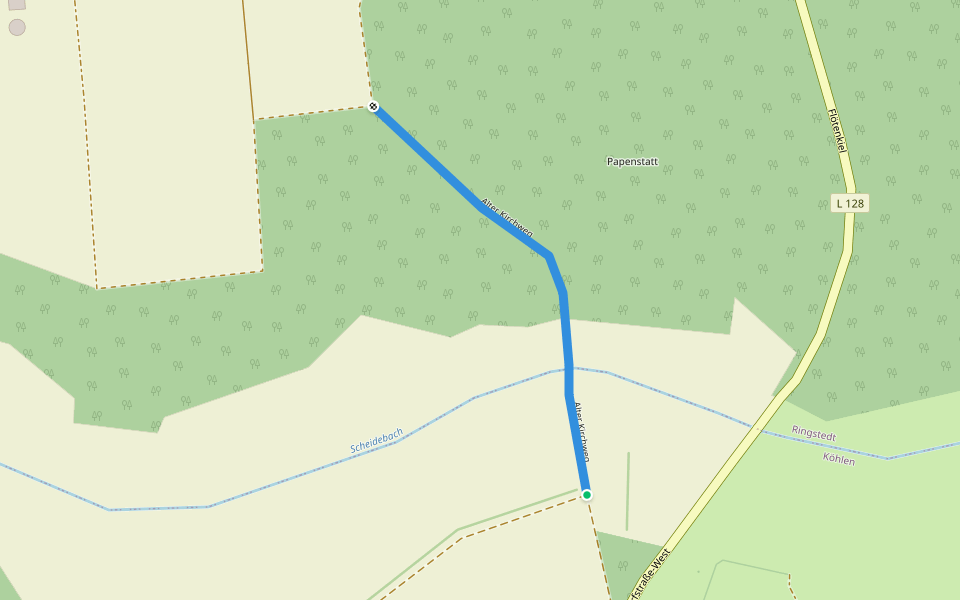 Alter Kirchweg walking route map in Geestland