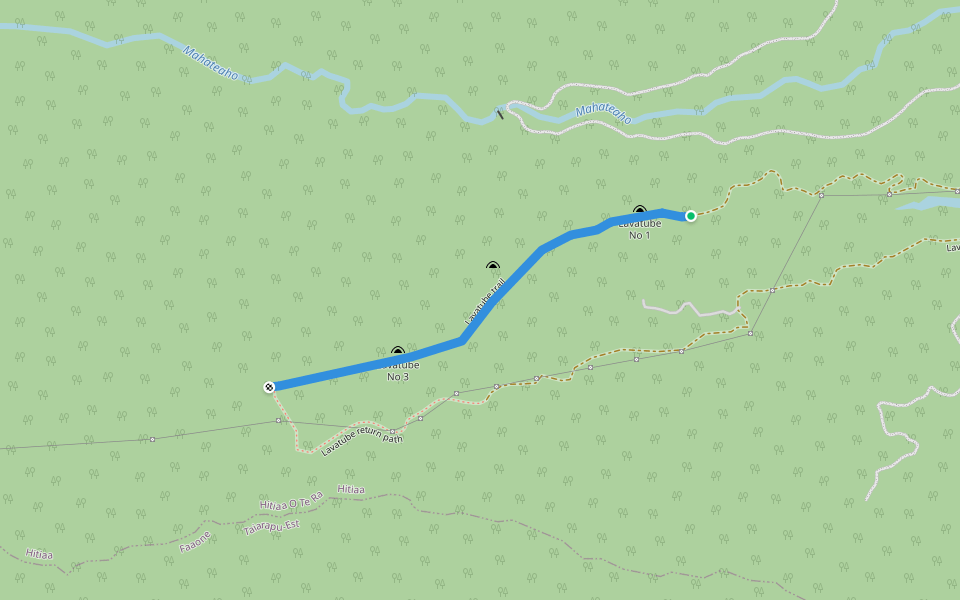 Lavatube trail walking route map in Hitiaa O Te Ra