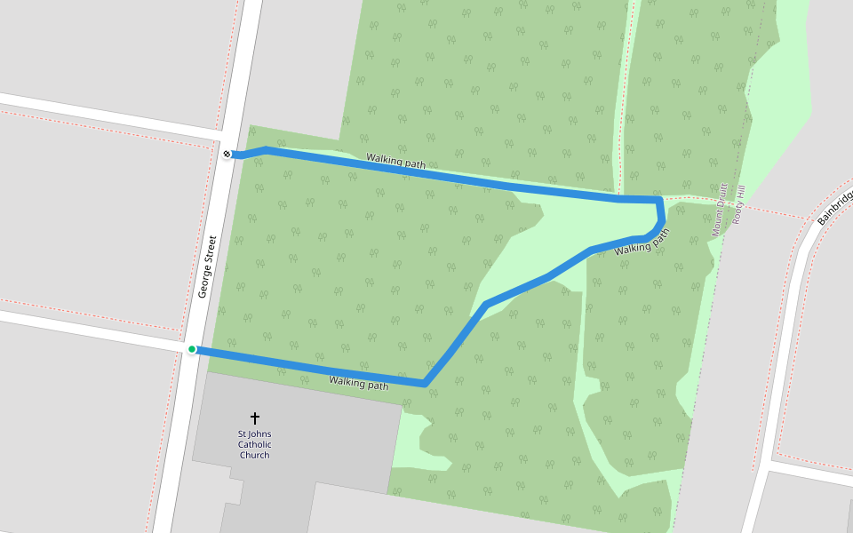Walking path walking route map in Mount Druitt