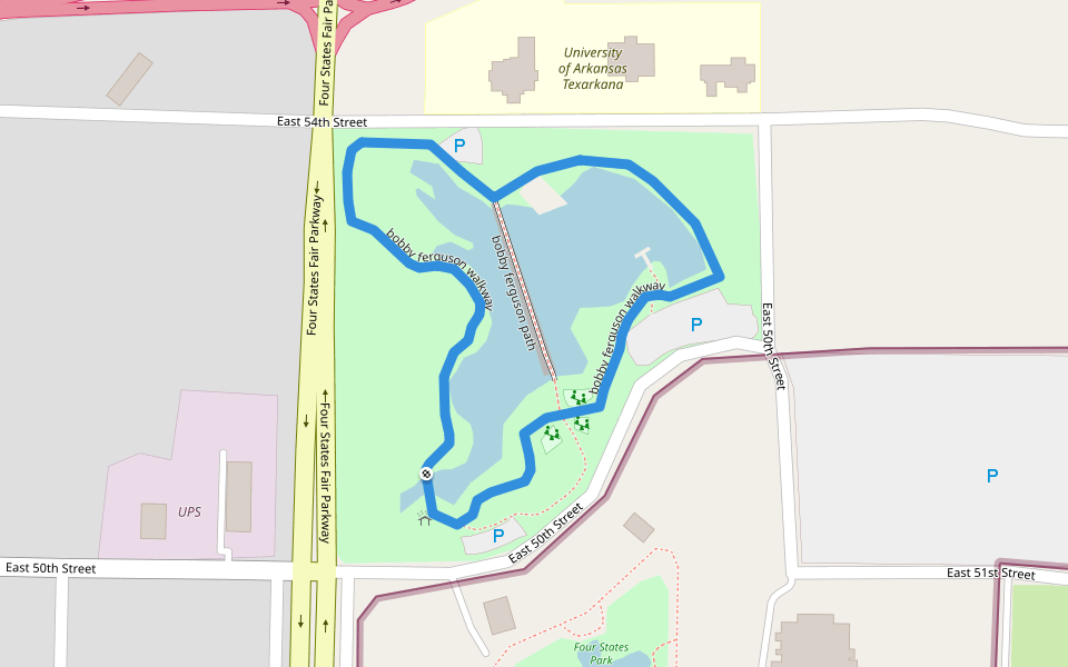 bobby ferguson walkway walking route map in Texarkana