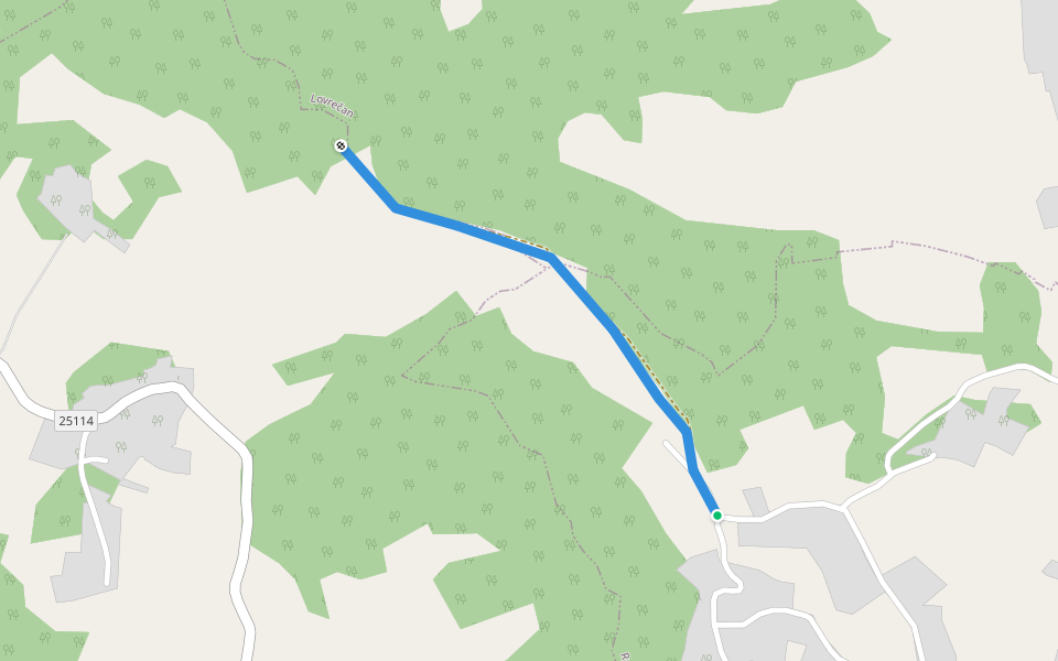 šetnja do čeke walking route map in Radovan