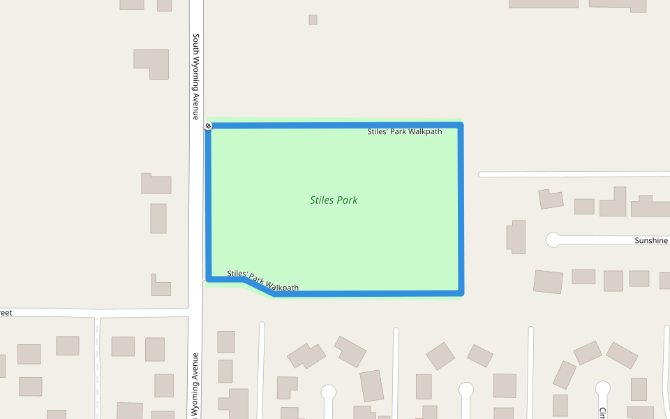 Stiles' Park Walkpath walking route map in Roswell