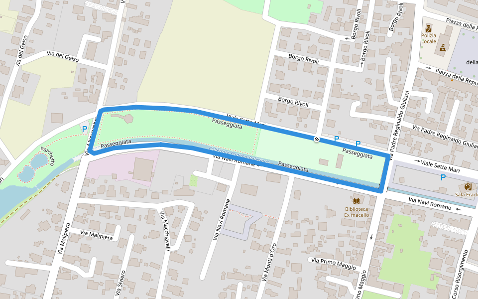 Passeggiata walking route map in Contarina