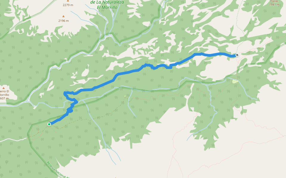 Sendero Sillabur walking route map in Vilches