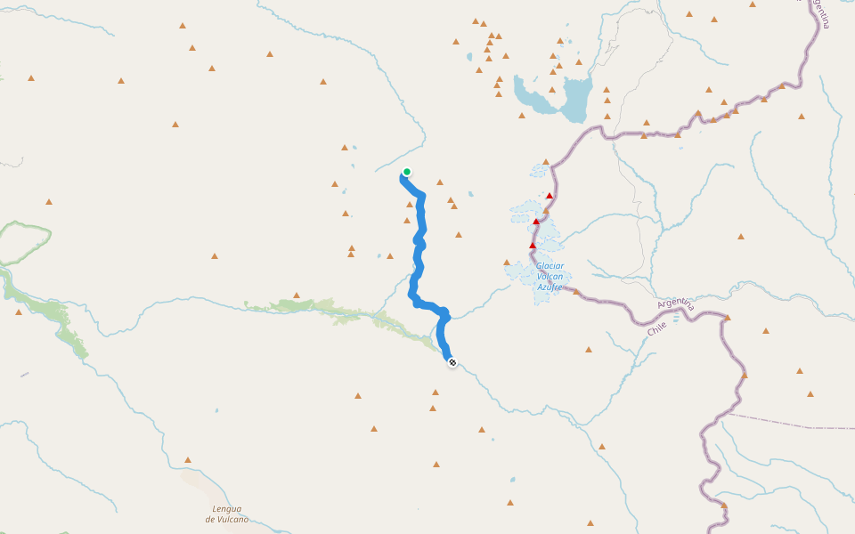Vacas Gordas-Las Yeguas walking route map in Los Manantiales
