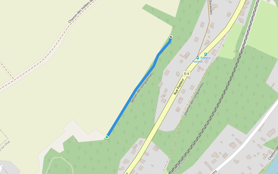 Sentier des Longuennes walking route map in Butry-sur-Oise