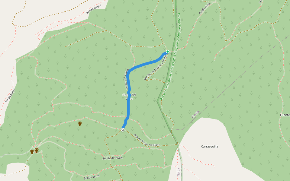 Senda La Leñosa walking route map in Nalda