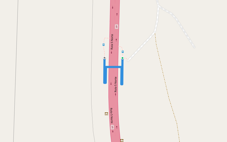 Pasarela Agua Amarga walking route map in Copiapó