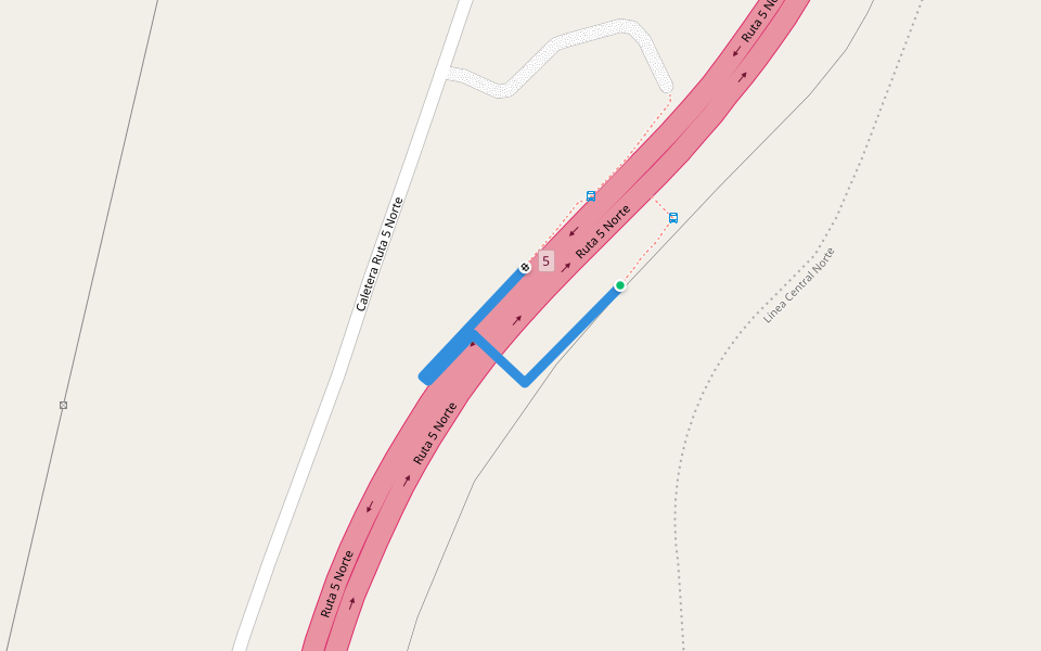 Pasarela La Cantera walking route map in Copiapó