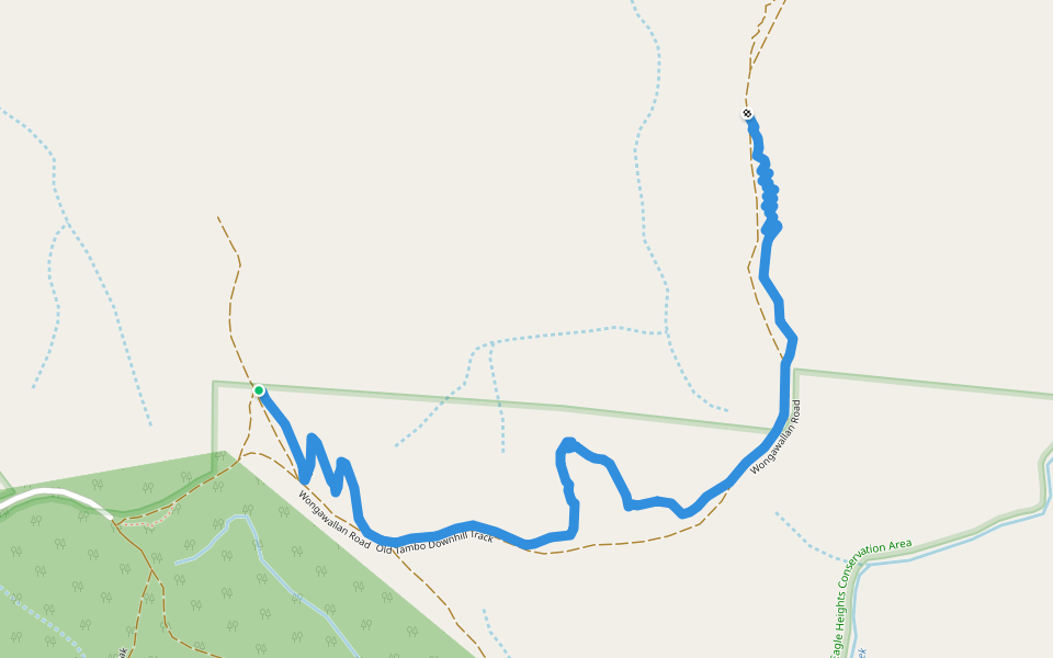 Old Tambo Downhill Track walking route map in Wongawallan