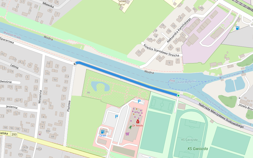 Spacerowa walking route map in Bydgoszcz