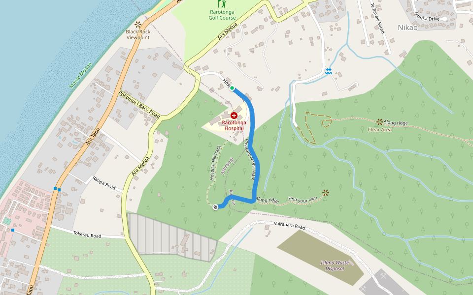 Pleasant Forest Walk walking route map in Tereora