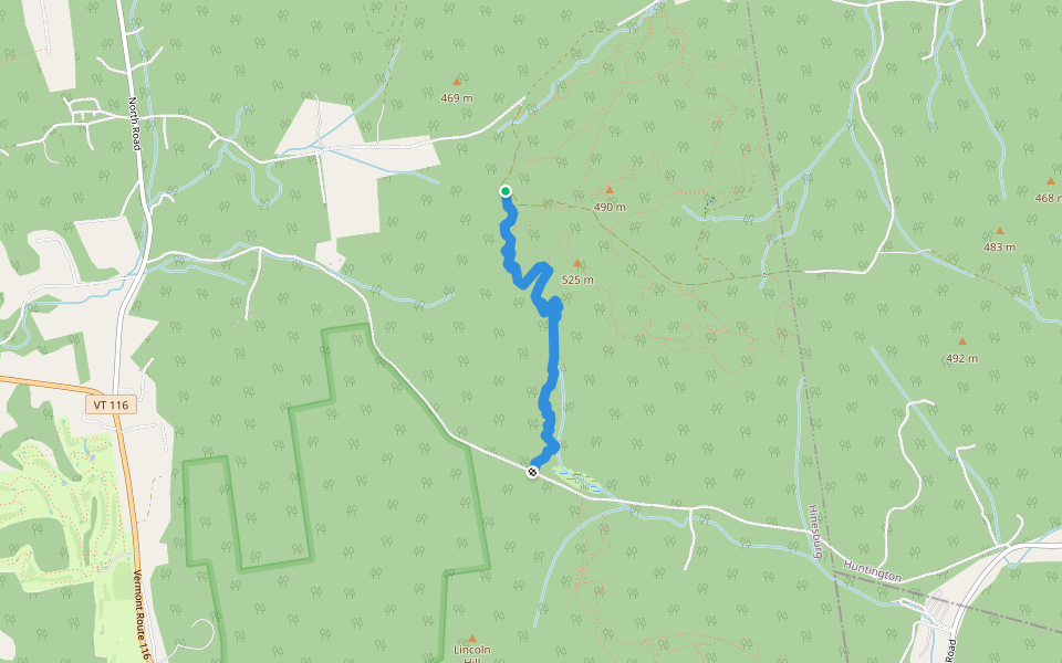 Back Door walking route map in Hinesburg