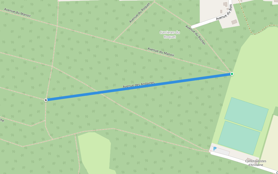 Avenue des Andaines walking route map in Bagnoles de l'Orne Normandie