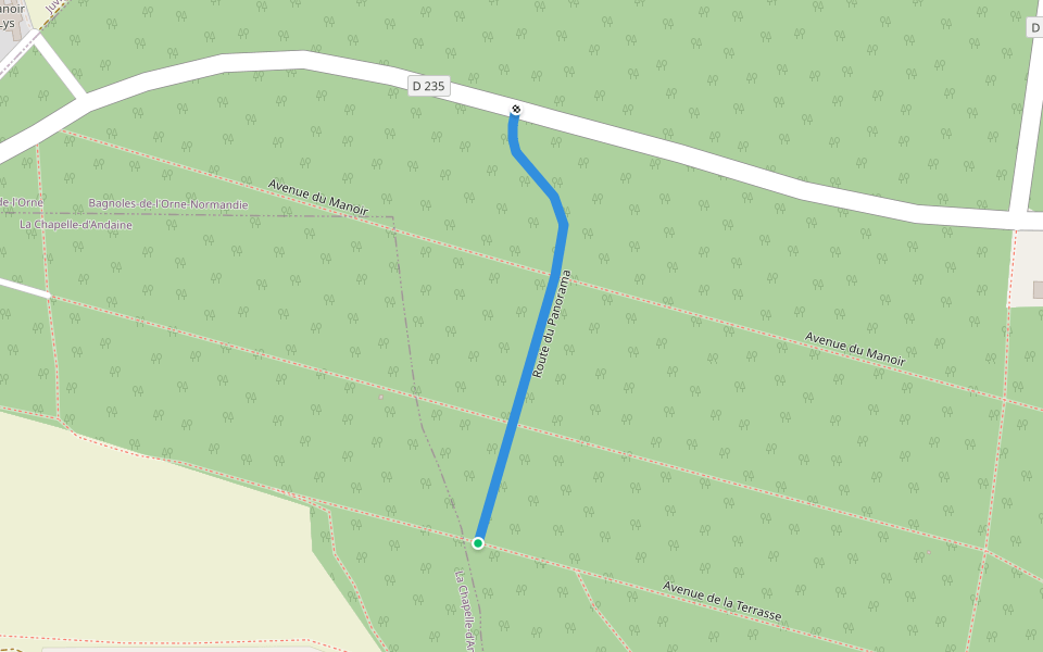 Route du Panorama walking route map in Bagnoles de l'Orne Normandie