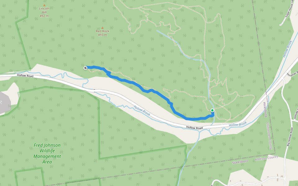 Slight Returns walking route map in Hinesburg
