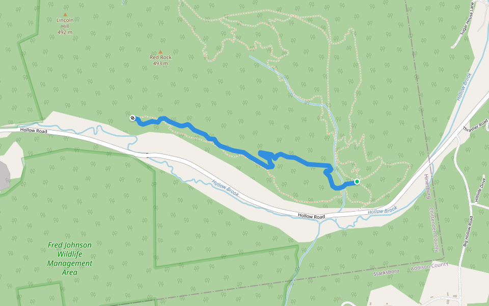 Pinner walking route map in Hinesburg