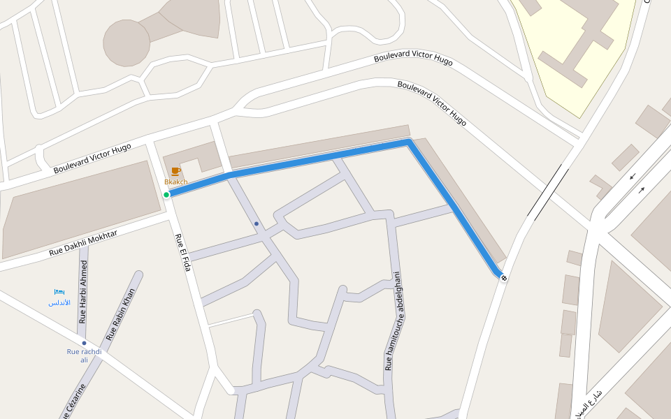 Rue Chiheb Ahmed walking route map in Annaba