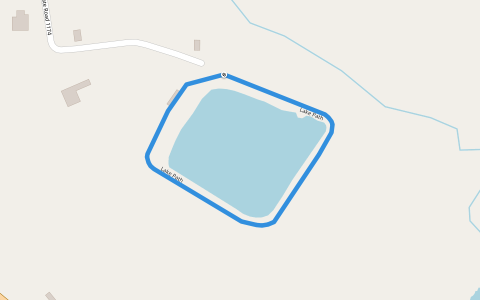 Lake Path walking route map in Greenville