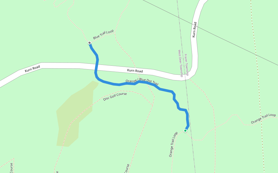 Orange / Blue Dot Trail walking route map in Tarentum