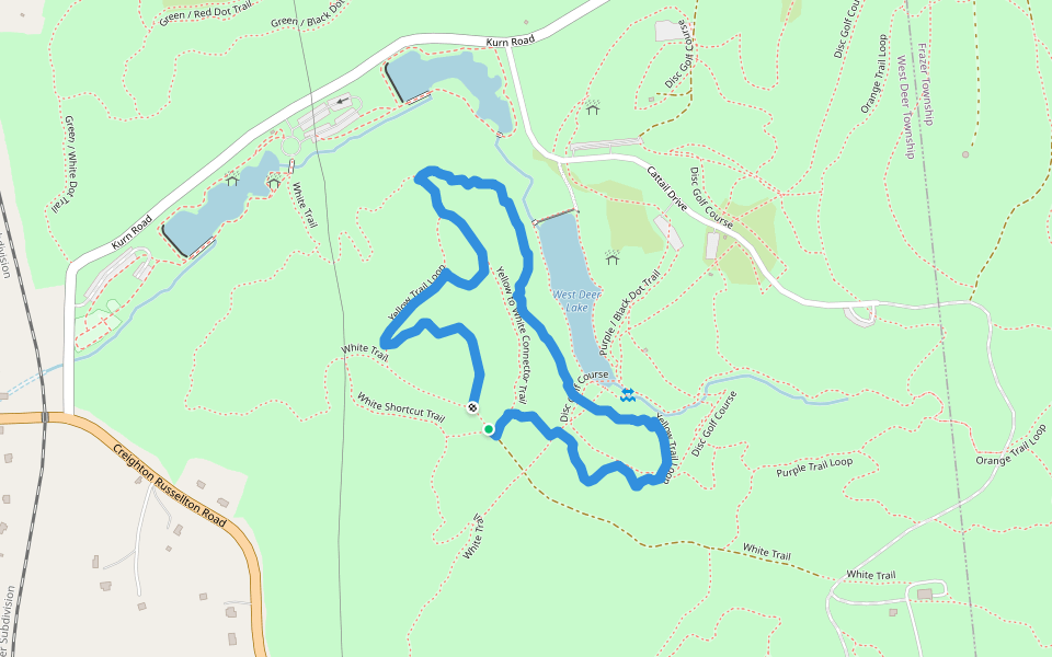 Yellow Trail Loop walking route map in Tarentum