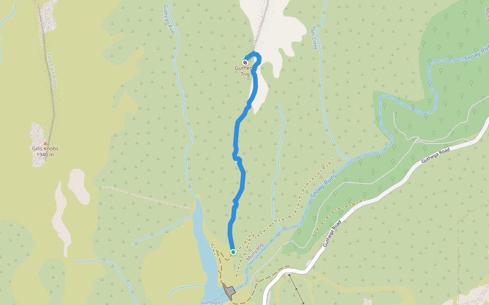 Guthega Trig Walk walking route map in Munyang