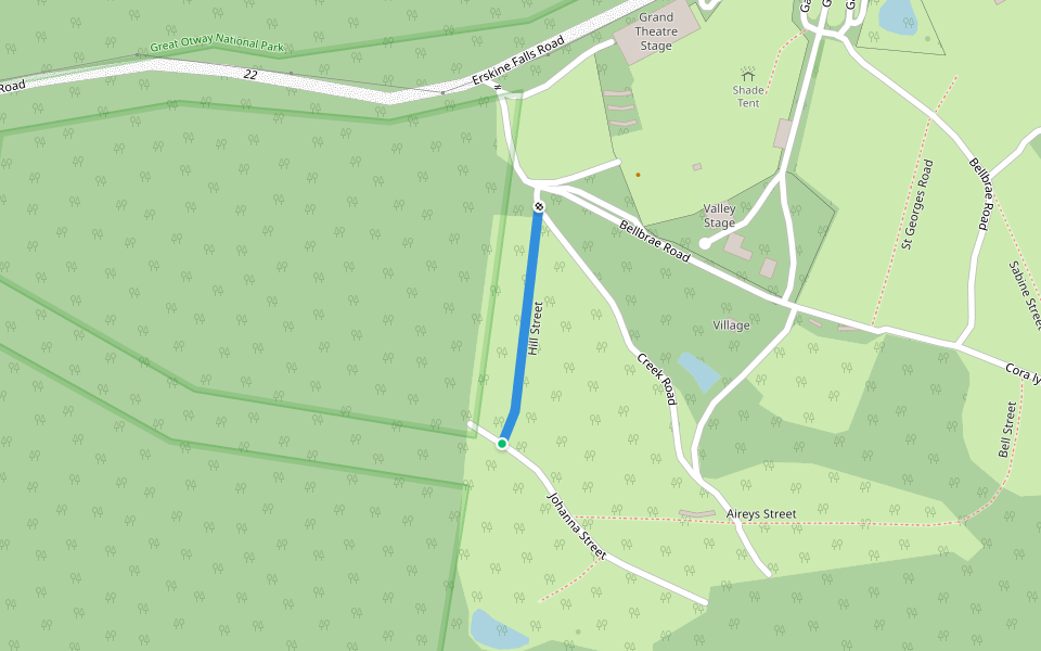 Hill Street walking route map in Lorne