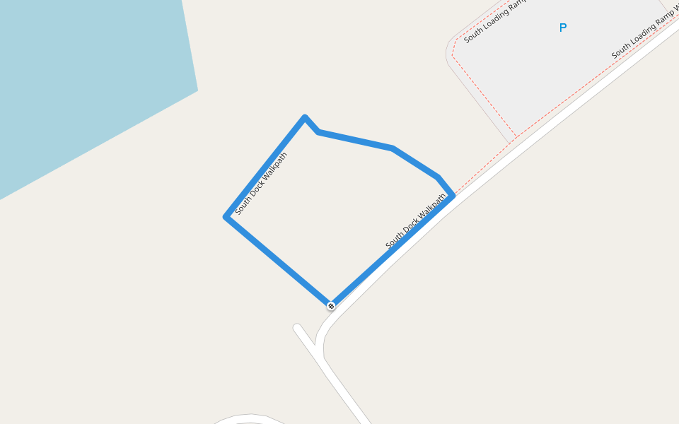 South Dock Walkpath walking route map in Conchas