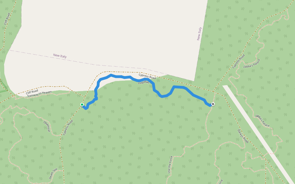 Dagobah walking route map in Tabbimoble