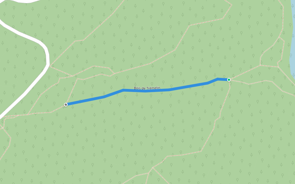 Bois de Trémelin walking route map in Inzinzac-Lochrist