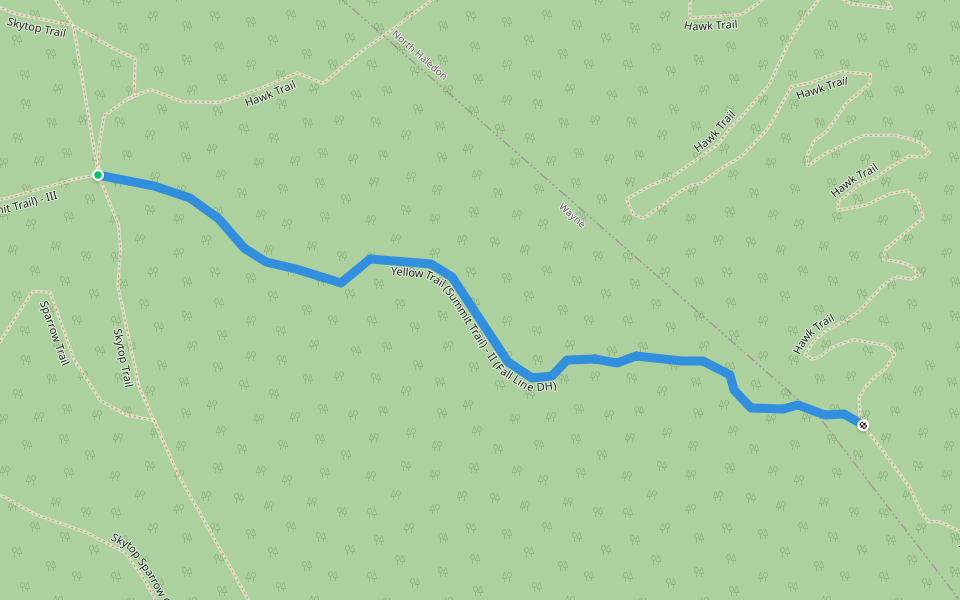 Yellow Trail (Summit Trail) - II (Fall Line DH) walking route map in North Haledon