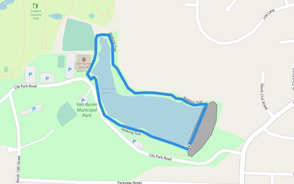 Walking Trail walking route map in Van Buren