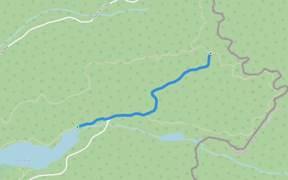 Sentier de l'érablière walking route map in Saint-Robert-Bellarmin