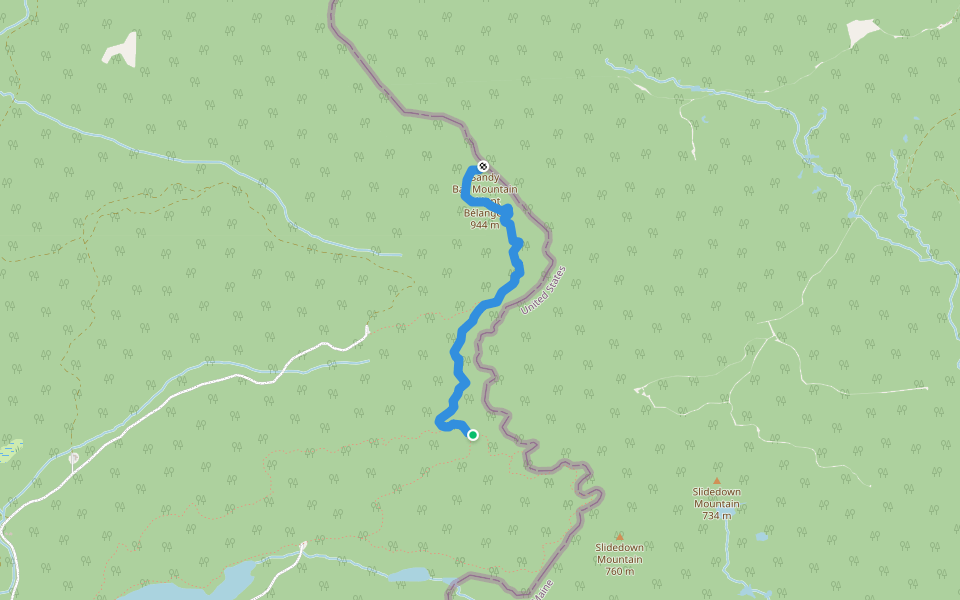 Sentier du Mont walking route map in Saint-Robert-Bellarmin