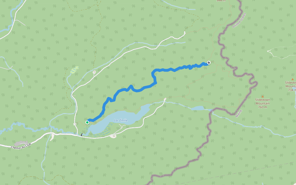 Sentier de la passe walking route map in Saint-Robert-Bellarmin