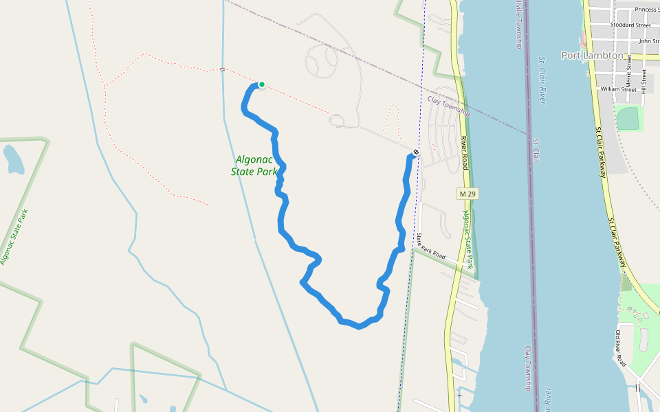 Oak Savannah Trail walking route map in Russell Island
