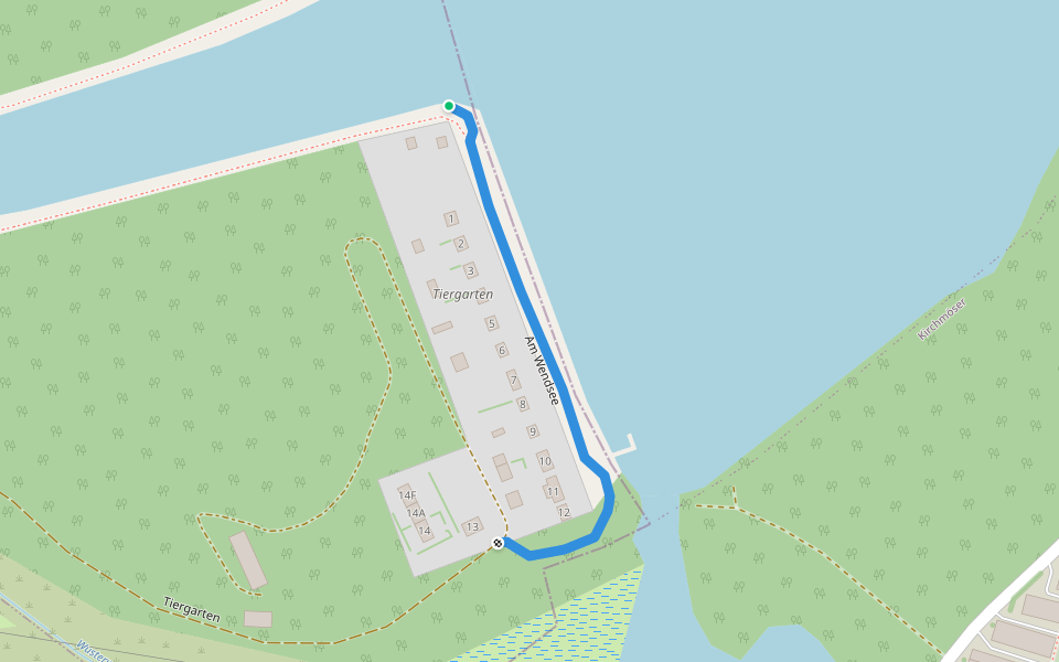 Am Wendsee walking route map in Bensdorf
