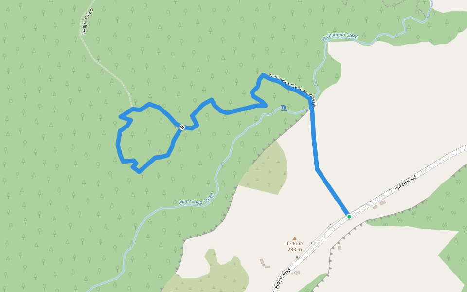 Waihoanga Gorge Kauri Walk walking route map in Ōkaihau