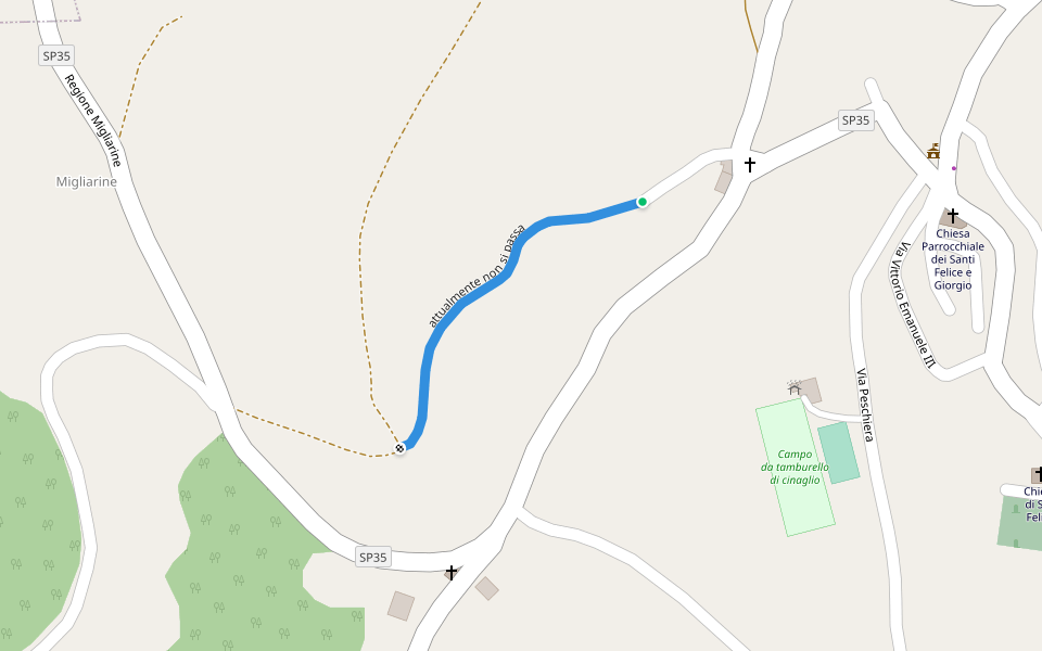 attualmente non si passa walking route map in Cinaglio