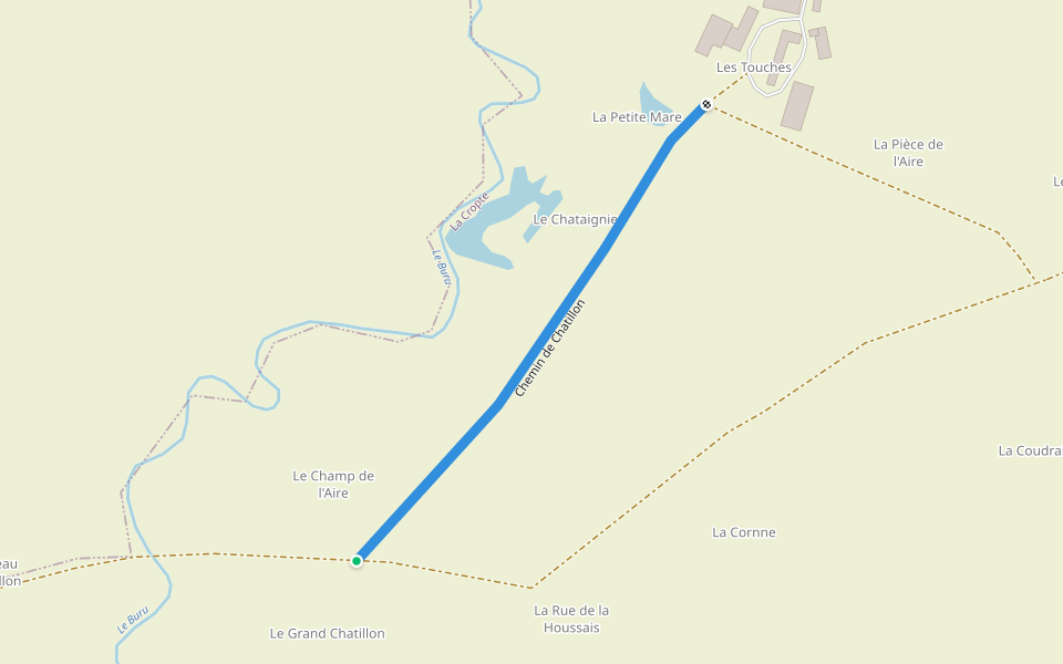 Chemin de Chatillon walking route map in Meslay-du-Maine