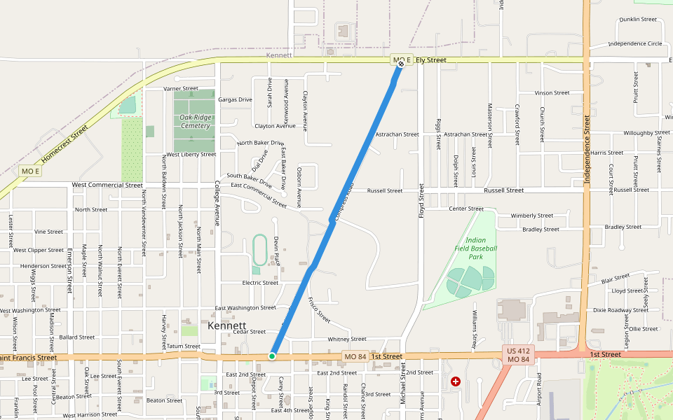 Kennett Walking Trail walking route map in Kennett