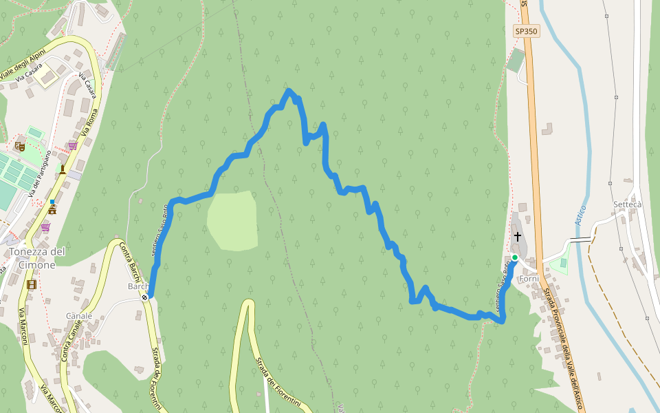 sentiero Saso Roto walking route map in Forni