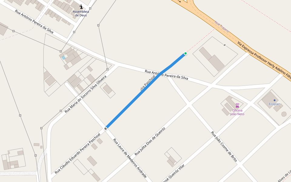 Rua Cláudio Eduardo Pereira Paschoal walking route map in João Pessoa