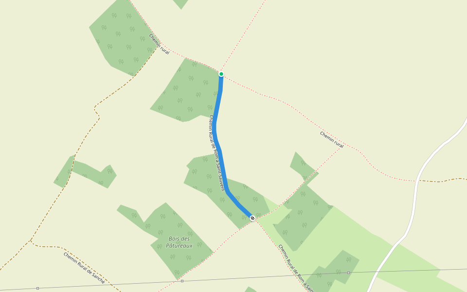 Chemin Rural de Rom à Saint-Sauvent walking route map in Saint-Sauvant