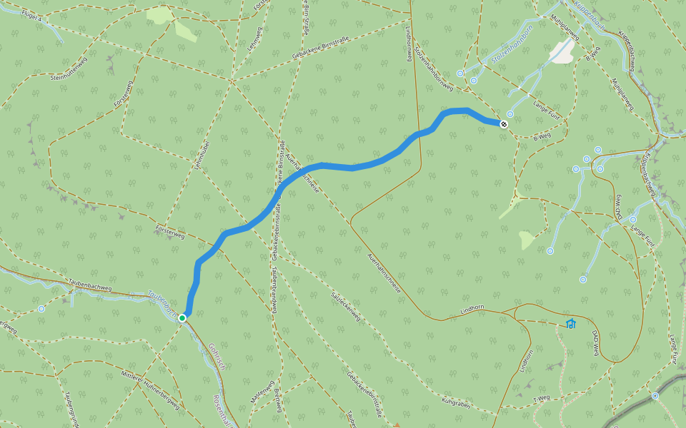 B-Weg walking route map in Gohrisch