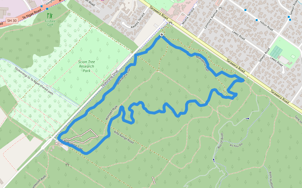 Mokopuna Trail walking route map in Rotorua